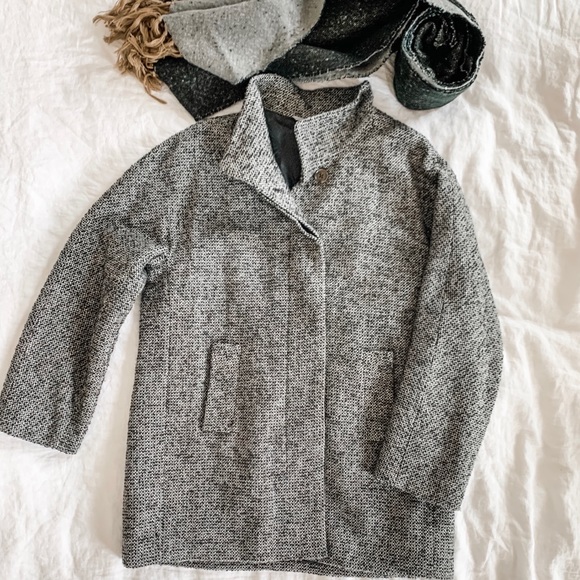 J. Crew Jackets & Blazers - J. Crew Straight Collar Tweed Pea Coat